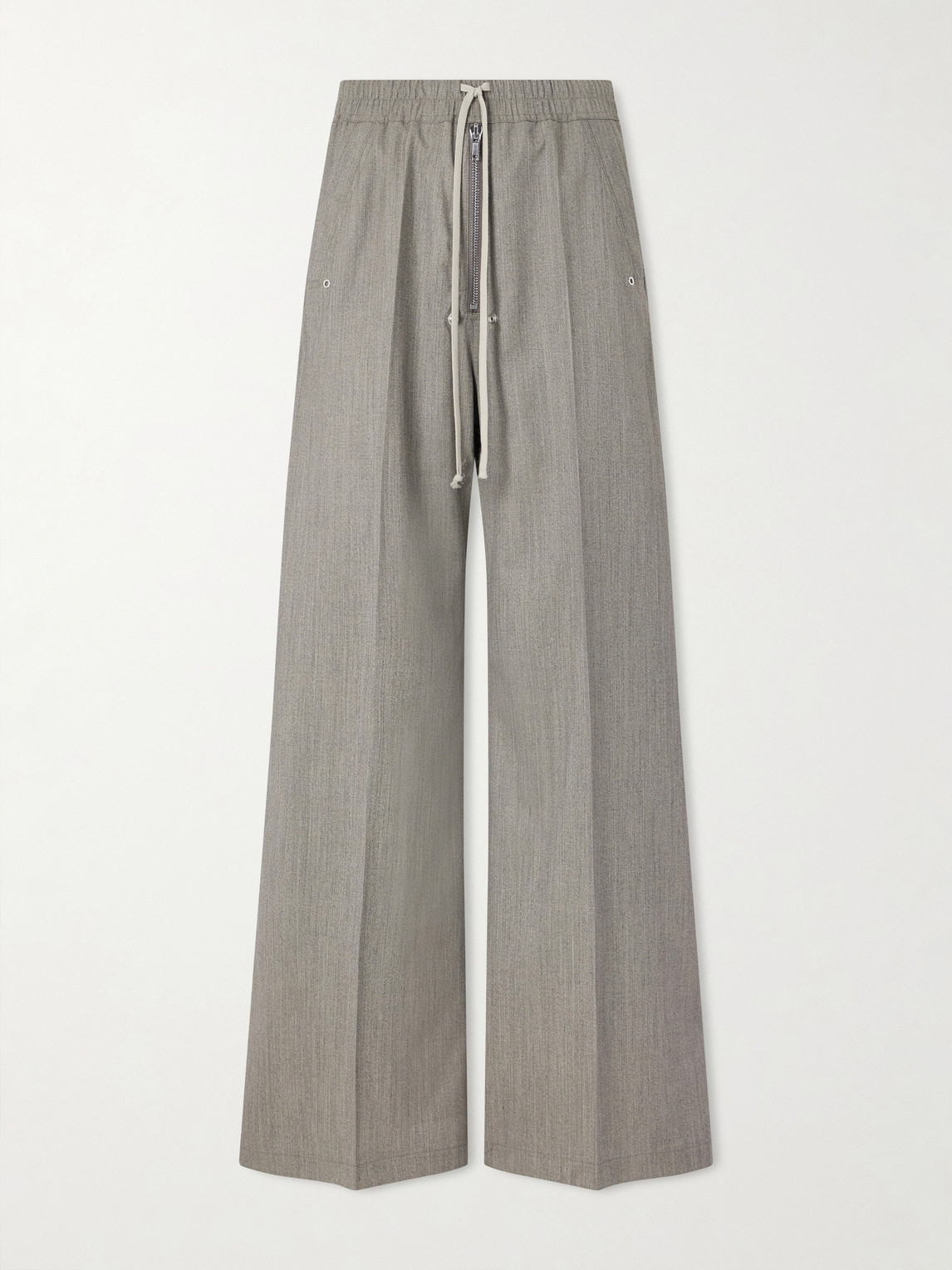 Rick Owens Bela Wide-leg Wool Drawstring Trousers In Gray