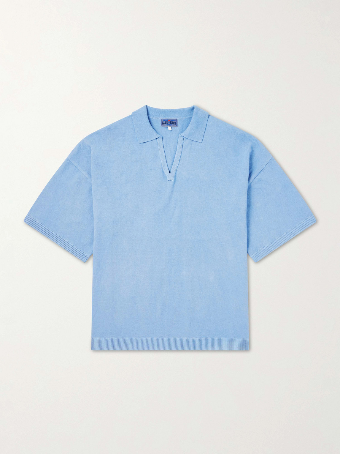 Blue Blue Japan Knitted Polo Shirt In Blue