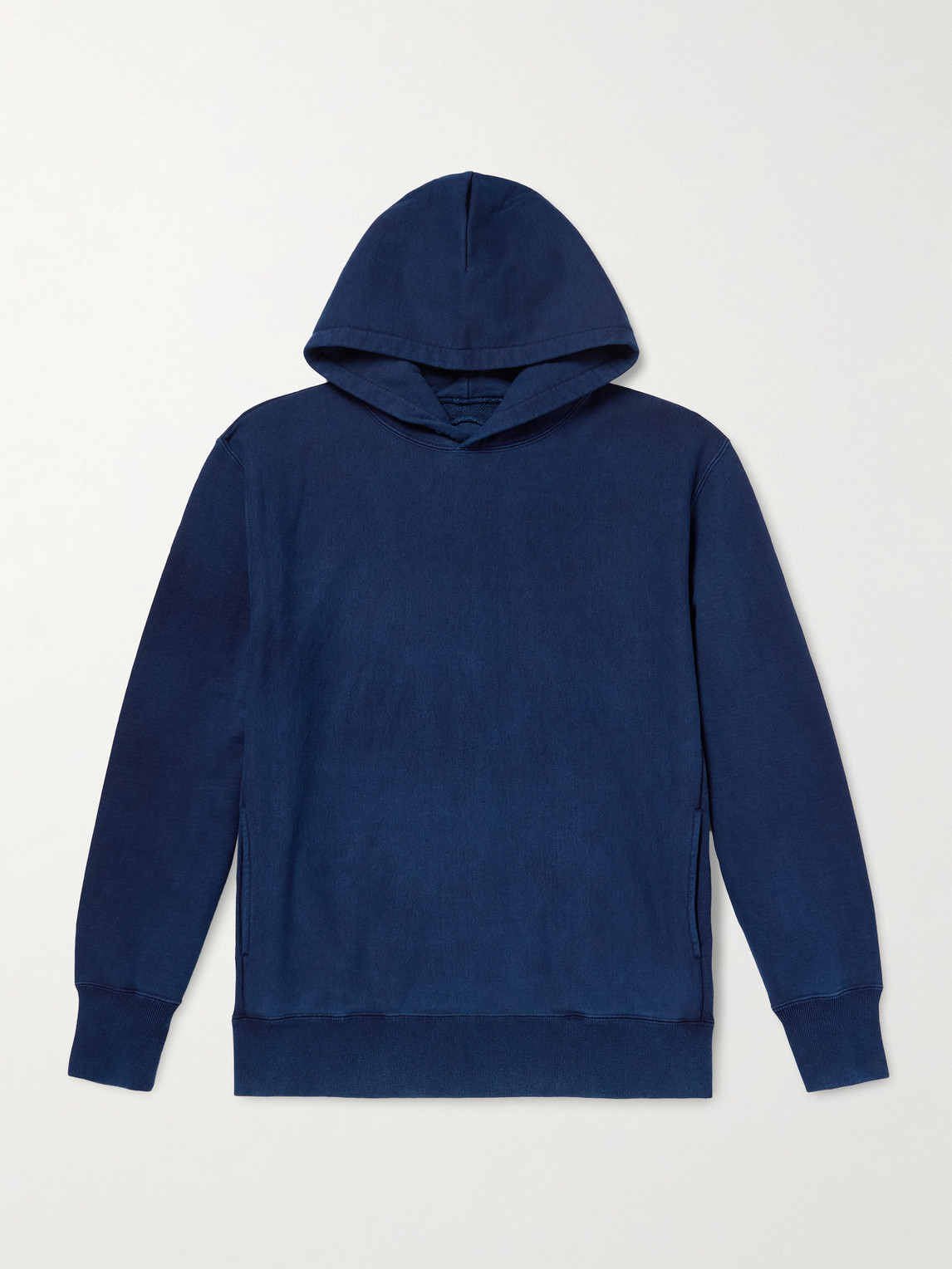 Blue Blue Japan Indigo-dyed Organic Cotton-jersey Hoodie In Blue