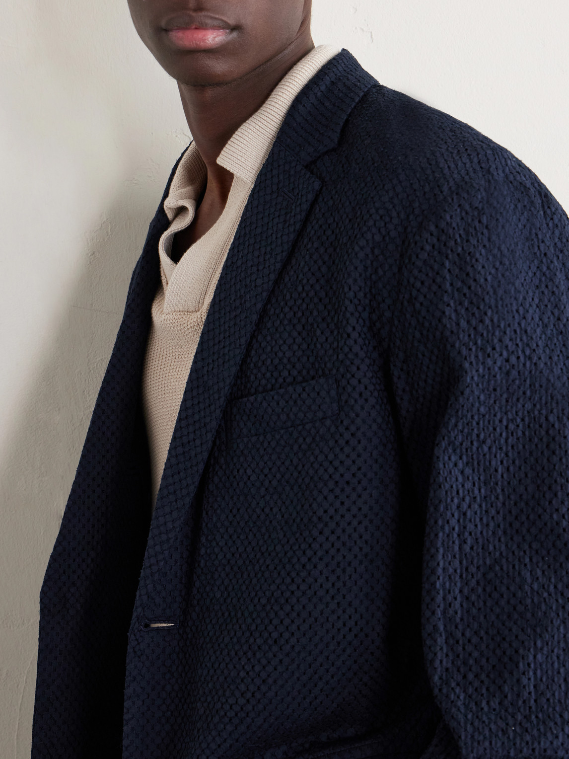 Textured Cotton Suit Jacket