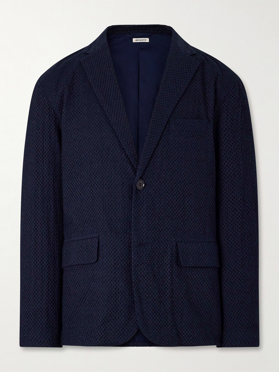 Blue Blue Japan Textured Cotton Suit Jacket In Blue