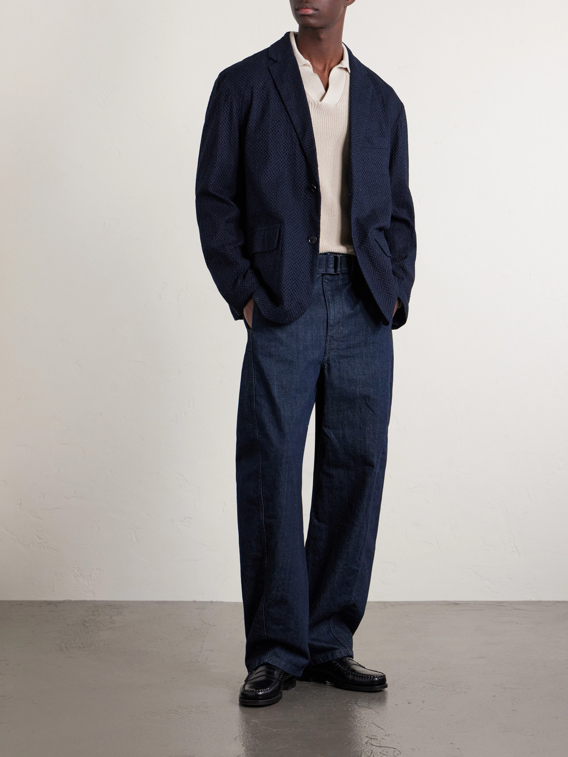 Textured Cotton Suit Jacket