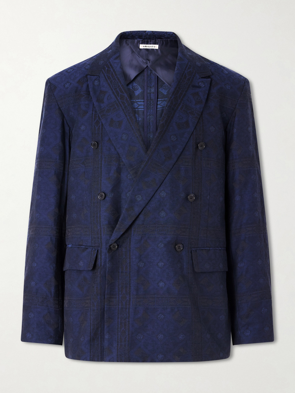 Blue Blue Japan Double-Breasted Cotton-Blend Jacquard uit Jacket - Men