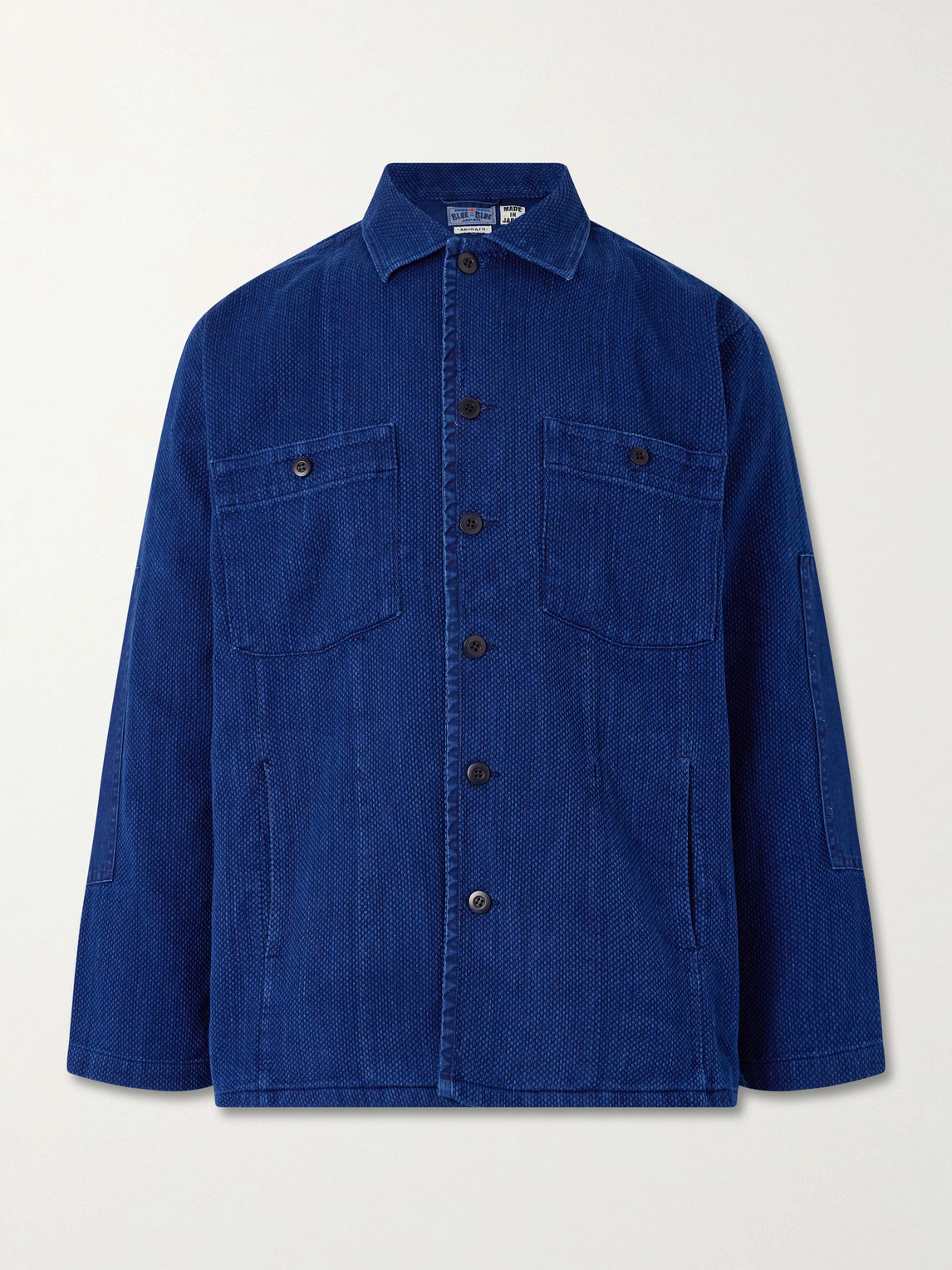 Blue Blue Japan Textured-cotton Overshirt In Blue