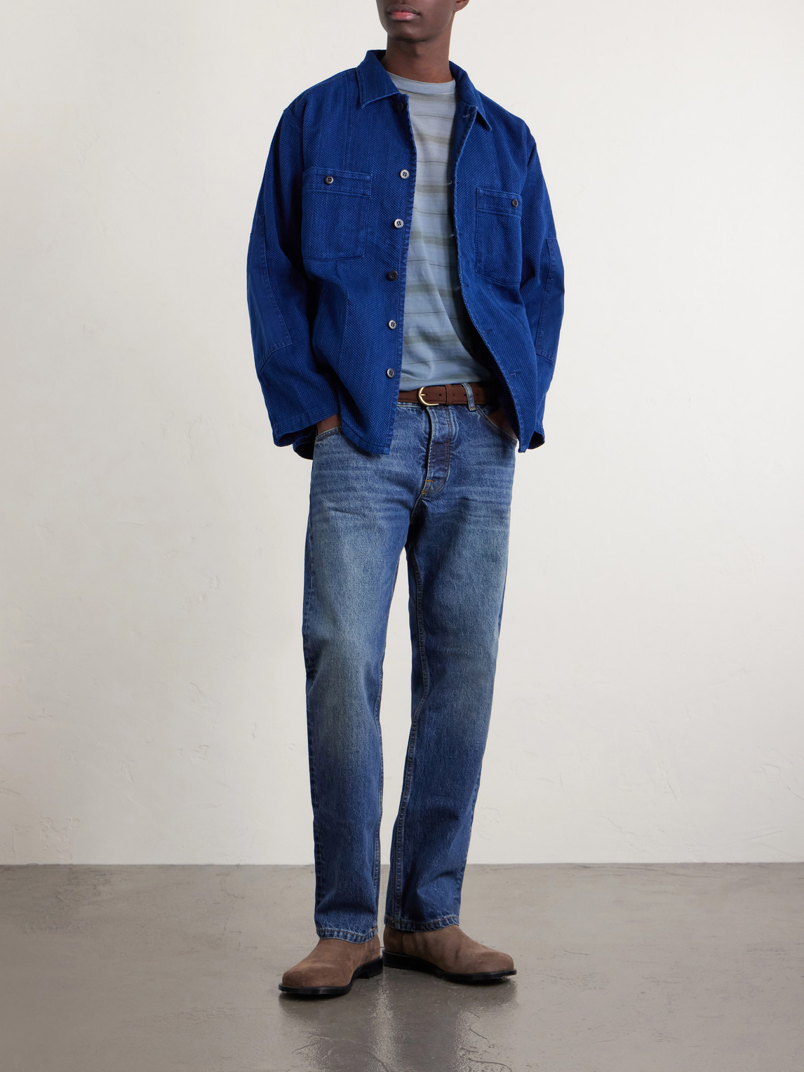 Textured-Cotton Overshirt