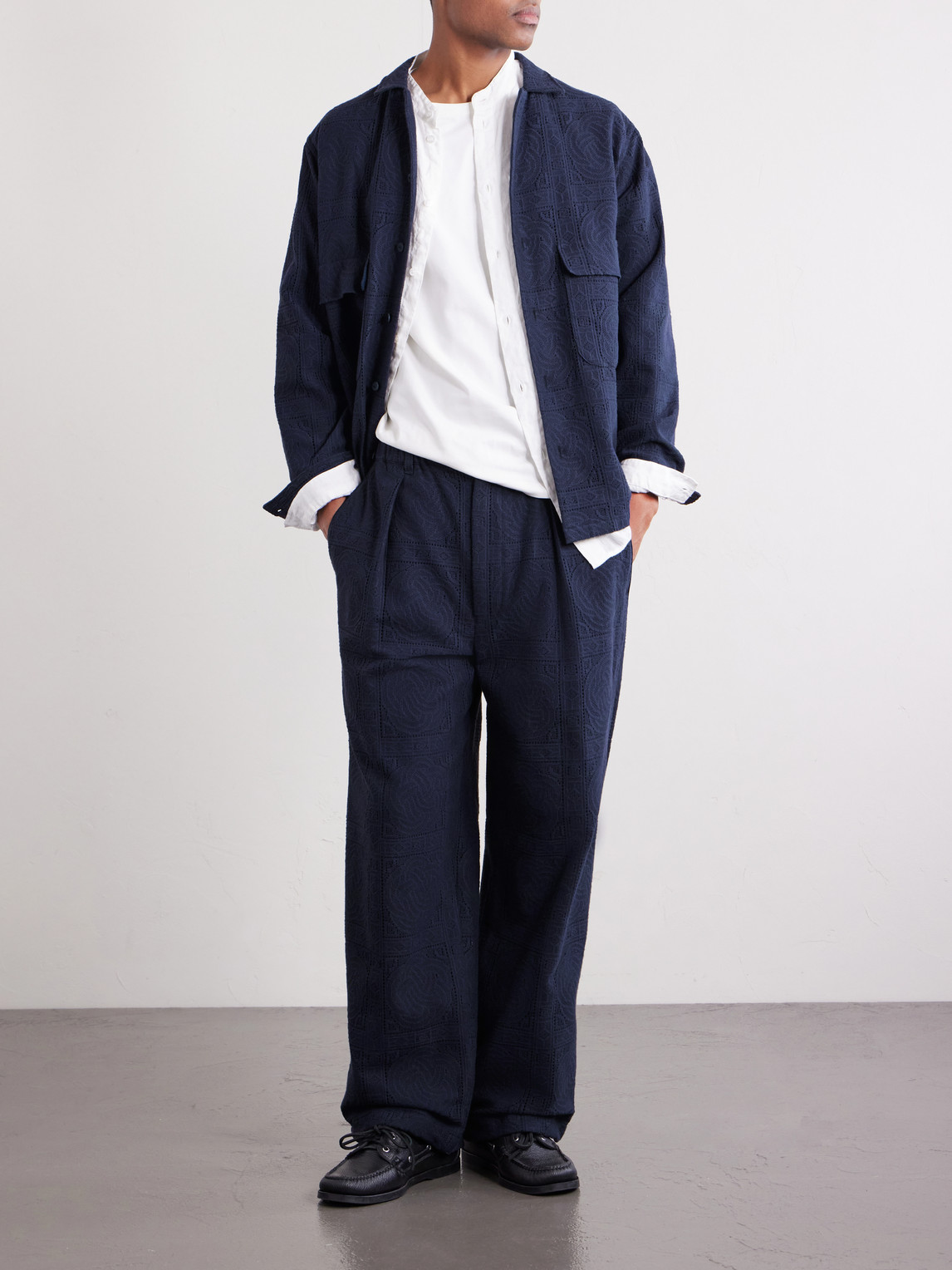 Straight-Leg Cotton-Blend Suit Trousers
