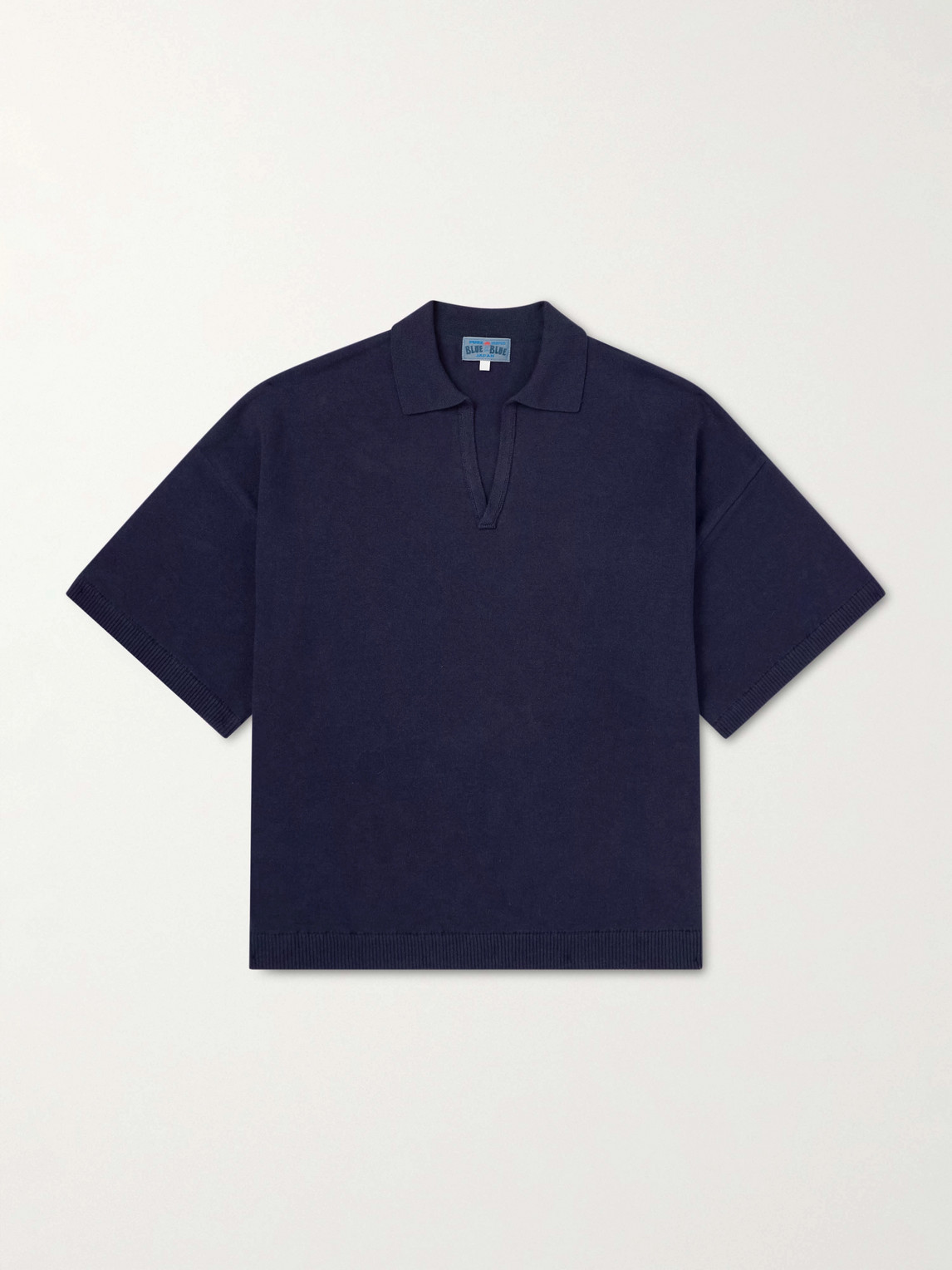Blue Blue Japan Knitted Polo Shirt In Blue