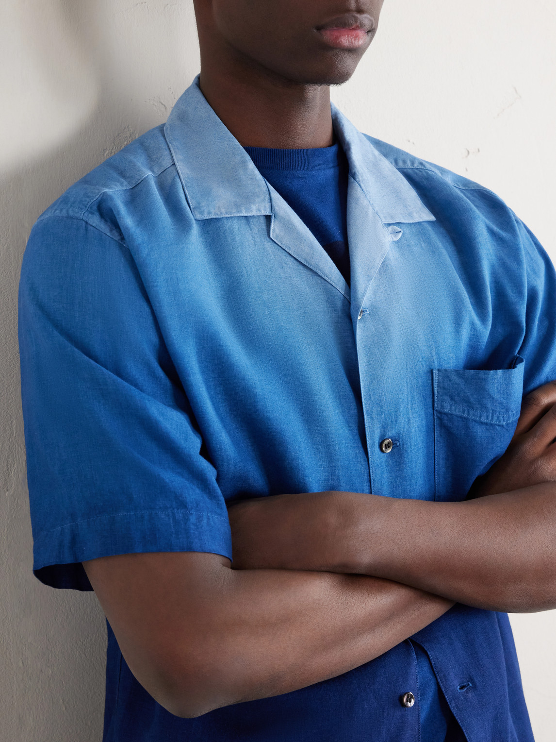 Camp-Collar Dégradé Woven Shirt