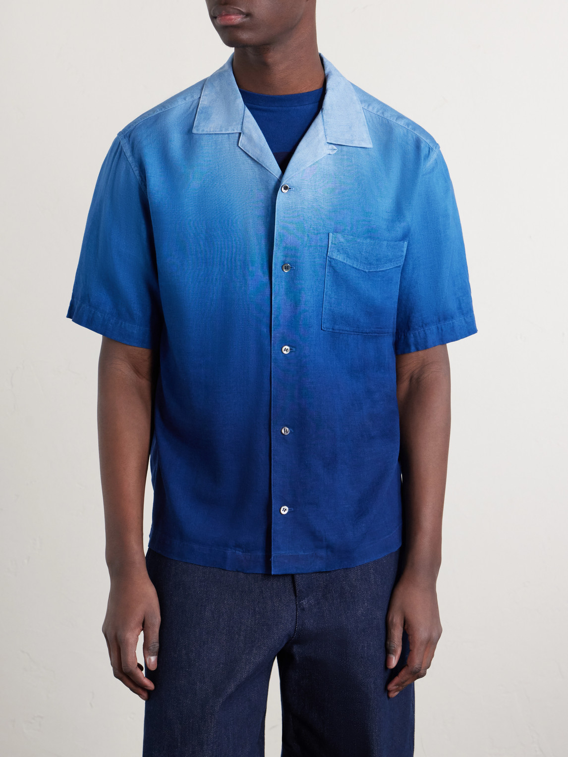 Camp-Collar Dégradé Woven Shirt