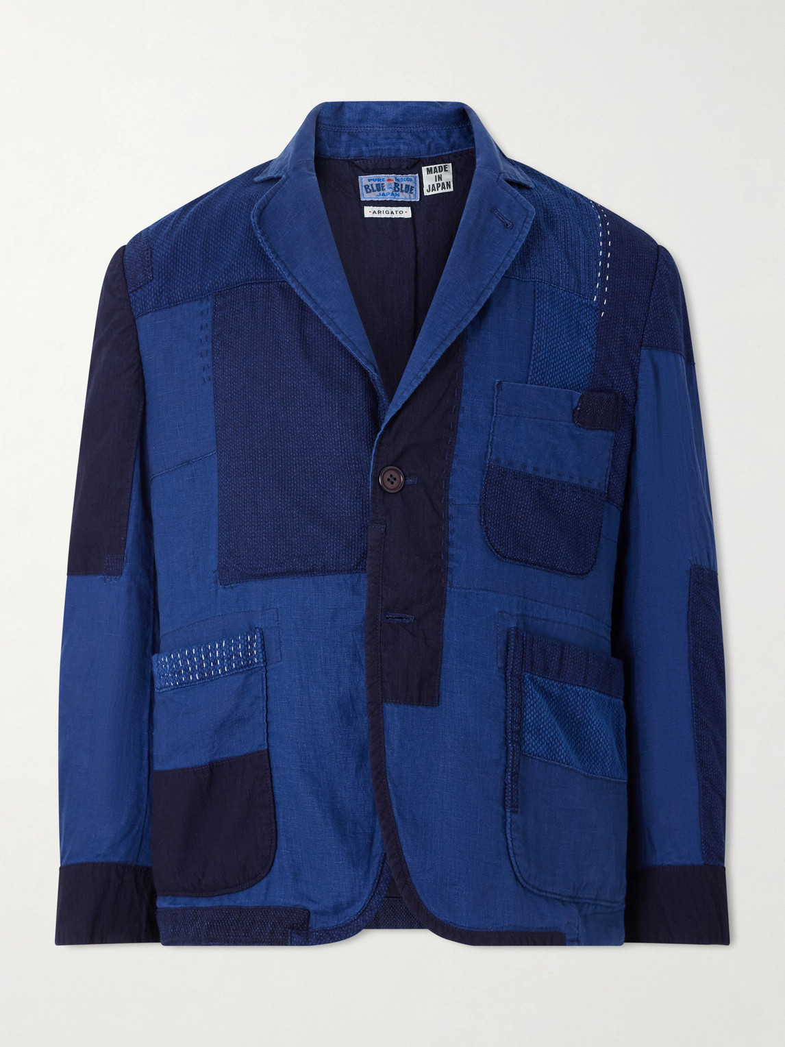 Blue Blue Japan Nenrin Indigo-Dyed Patchwork Linen Blazer - Men