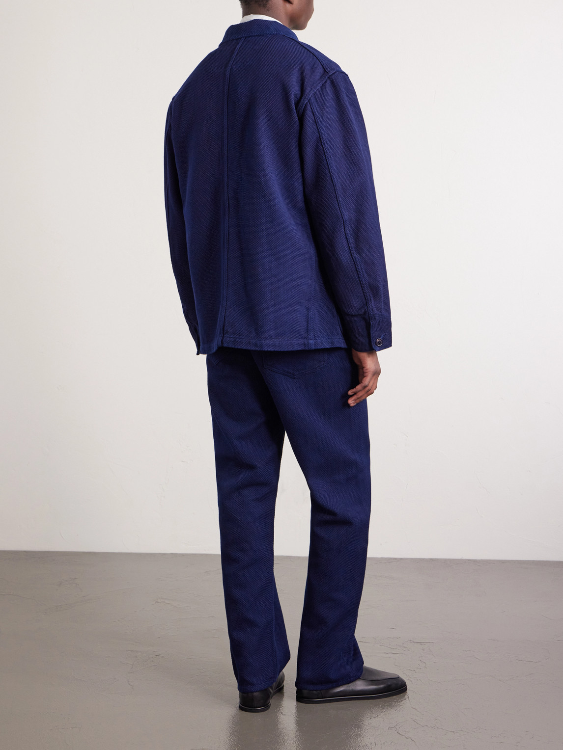 Logo-Appliquéd Sashiko Cotton-Piqué Jacket