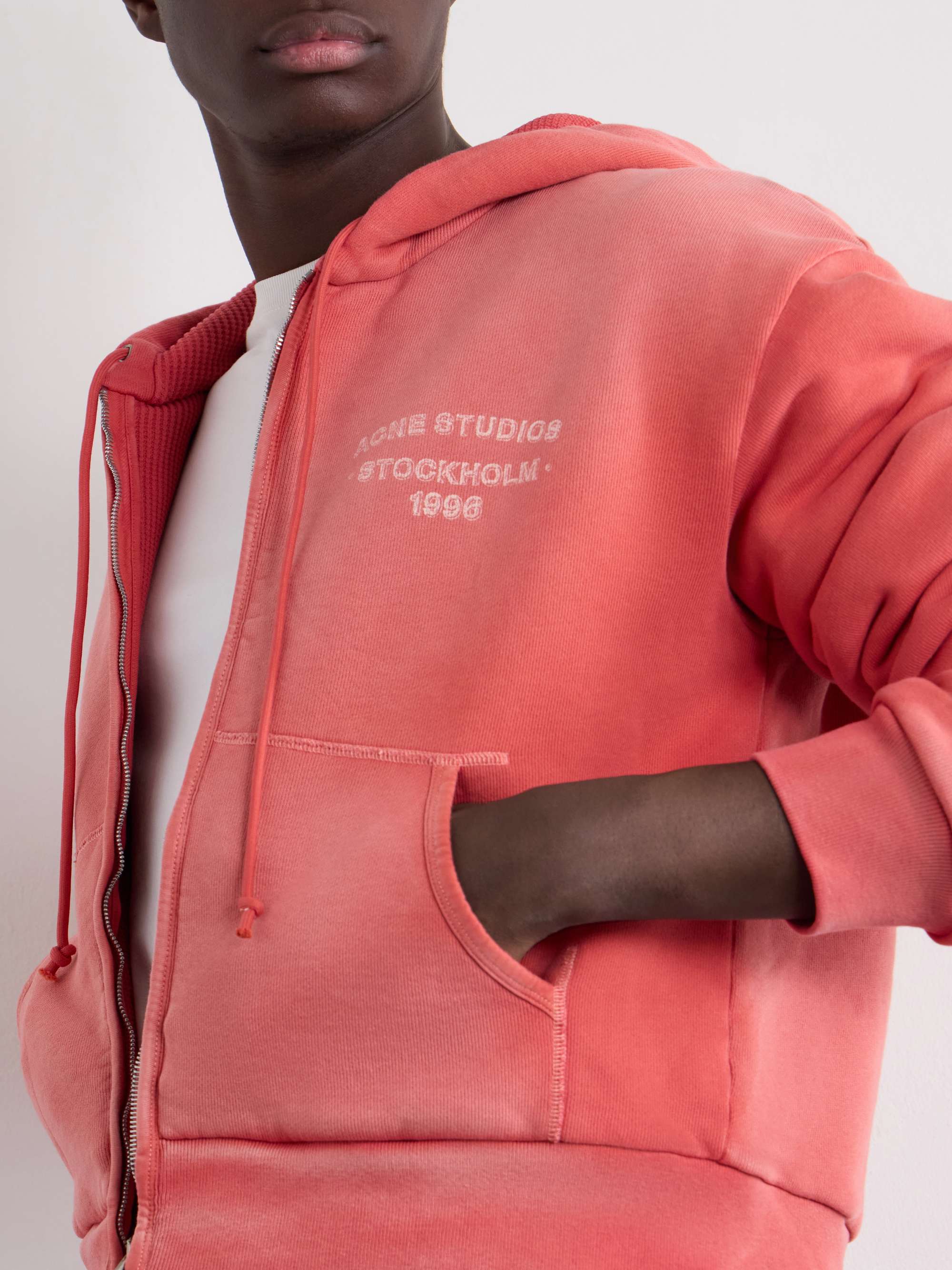 ACNE STUDIOS Feida Cropped Logo-Print Cotton-Jersey Zip-Up Hoodie