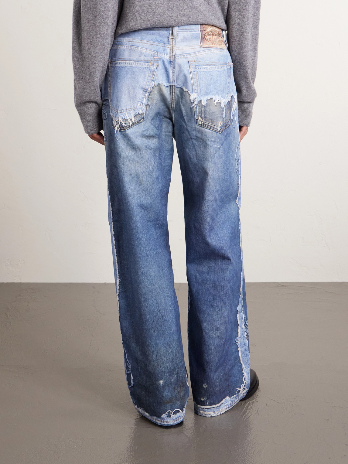 Acne Studios - 1981 Wide-leg Trompe L'oeil Printed Organic Jeans - Men - Blue - Xs 