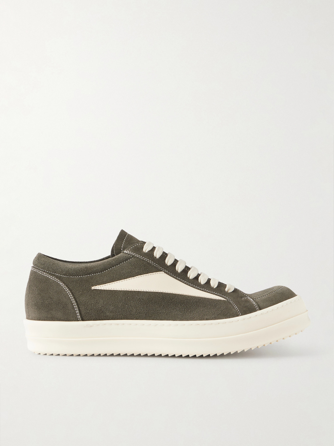 Rick Owens Vintage Full-Grain Leather-Trimmed Suede Sneakers EU 41.5