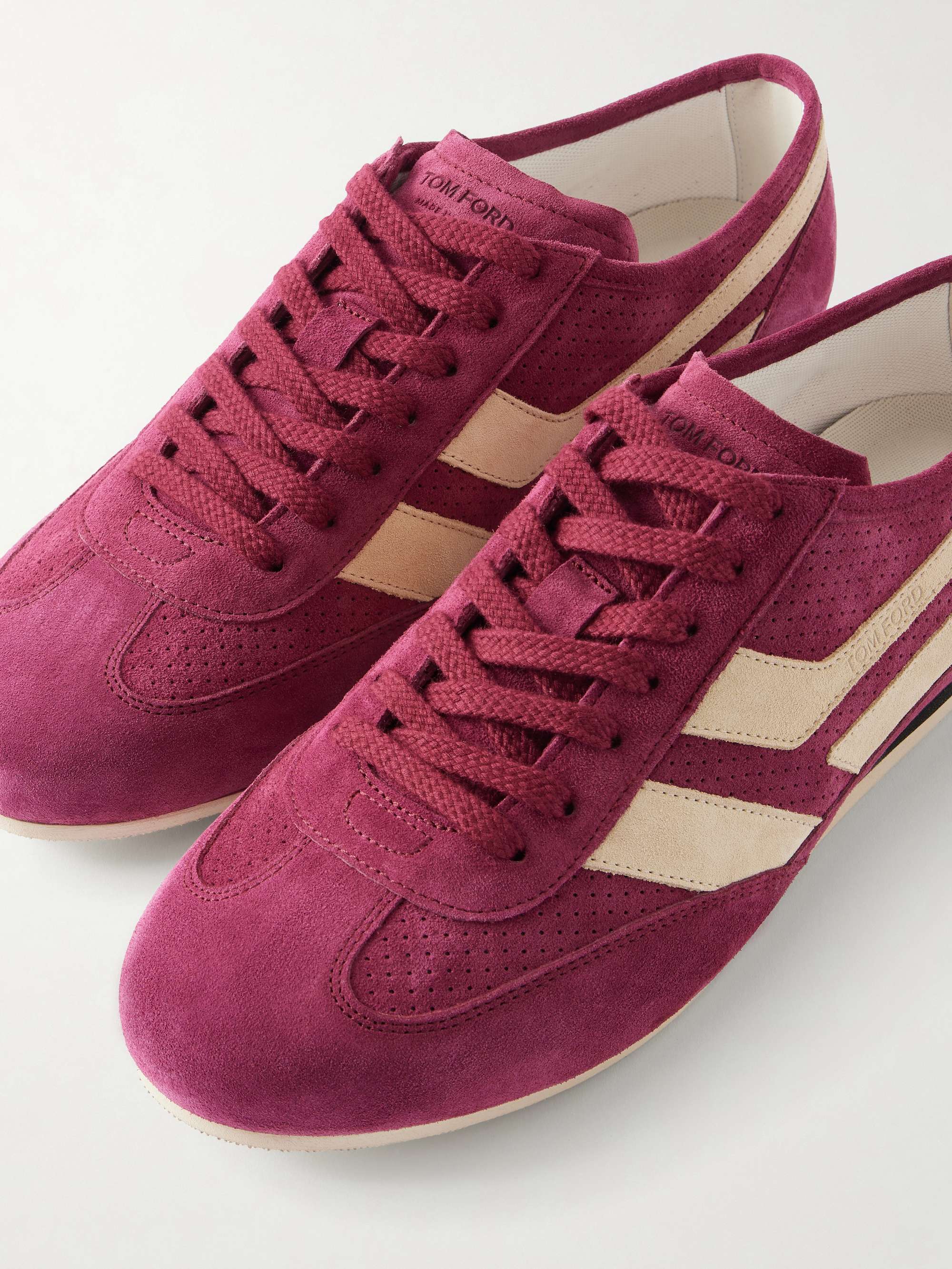 TOM FORD Brook Perforated Suede Sneakers for Men | MR PORTER
