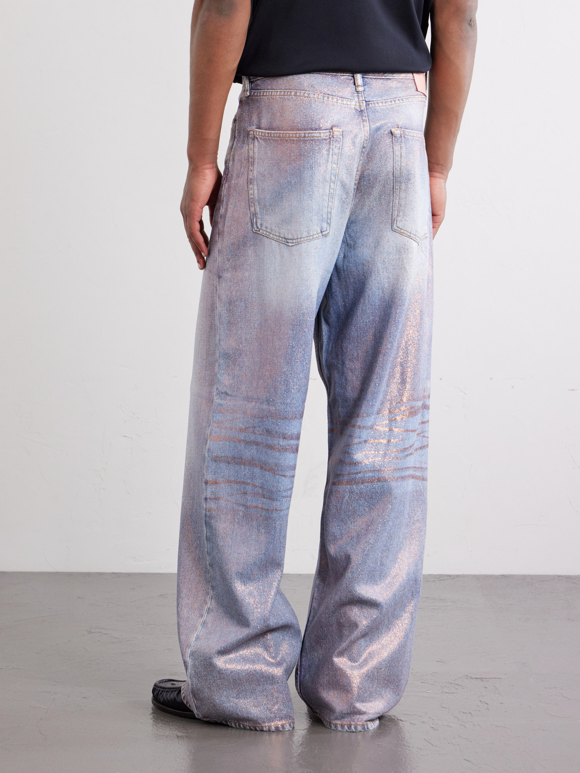  Acne Studios - Wide-leg Glittered Jeans - Men - Blue - Xs 