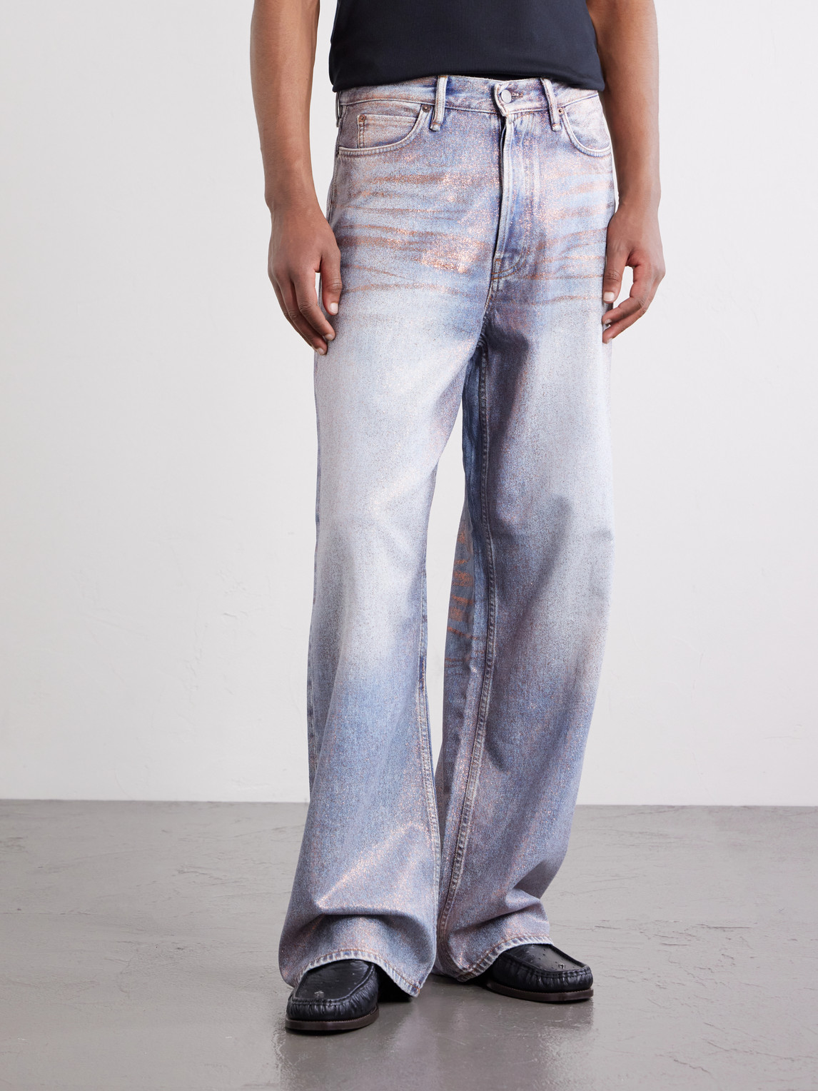  Acne Studios - Wide-leg Glittered Jeans - Men - Blue - Xs 