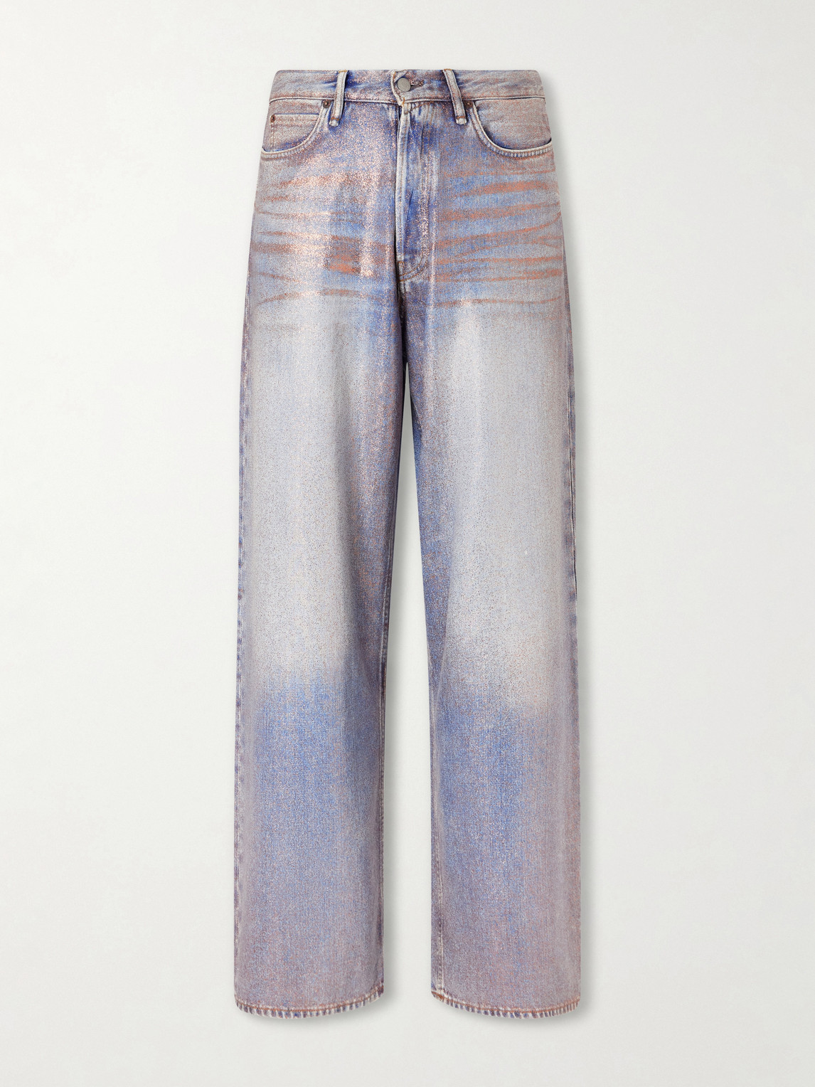 Acne Studios Wide-leg Glittered Jeans In Blue