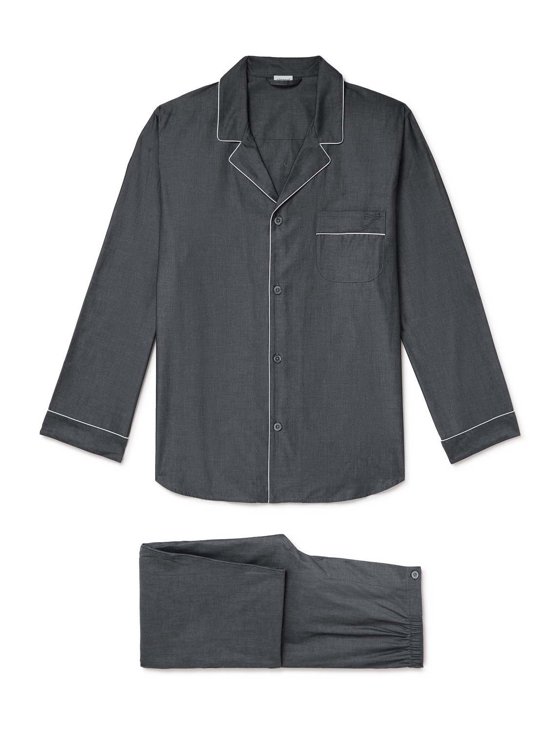 Zimmerli Cotton Pyjama Set In Gray