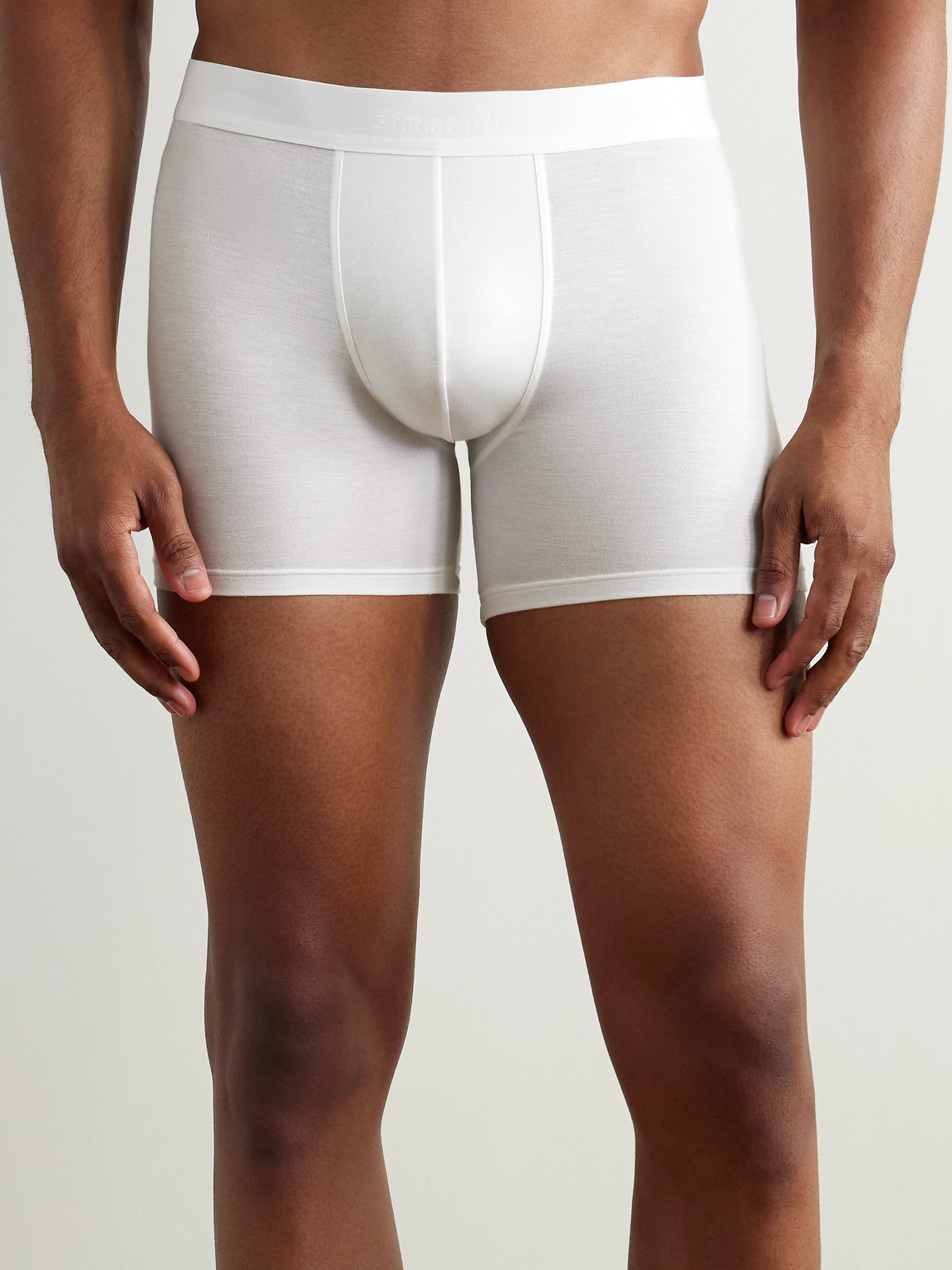 Zimmerli Pureness Stretch-micro Modal Boxer Briefs In White