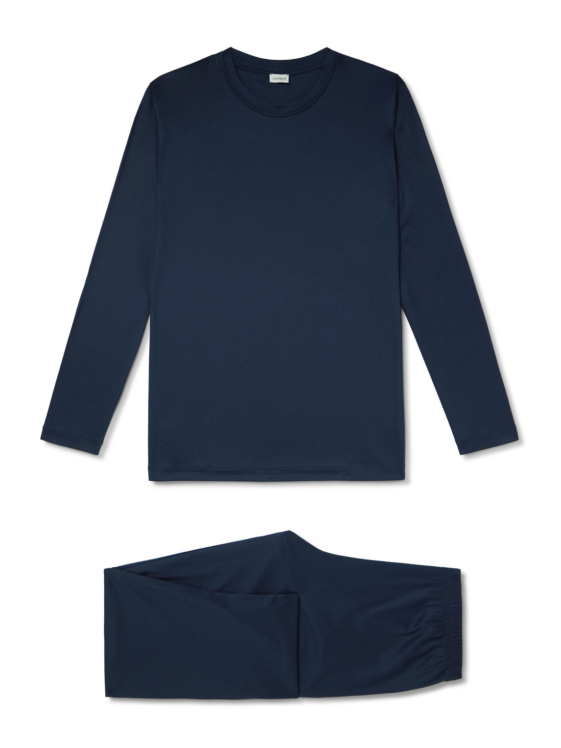 Zimmerli Sea Island Cotton Pyjama Set In Blue