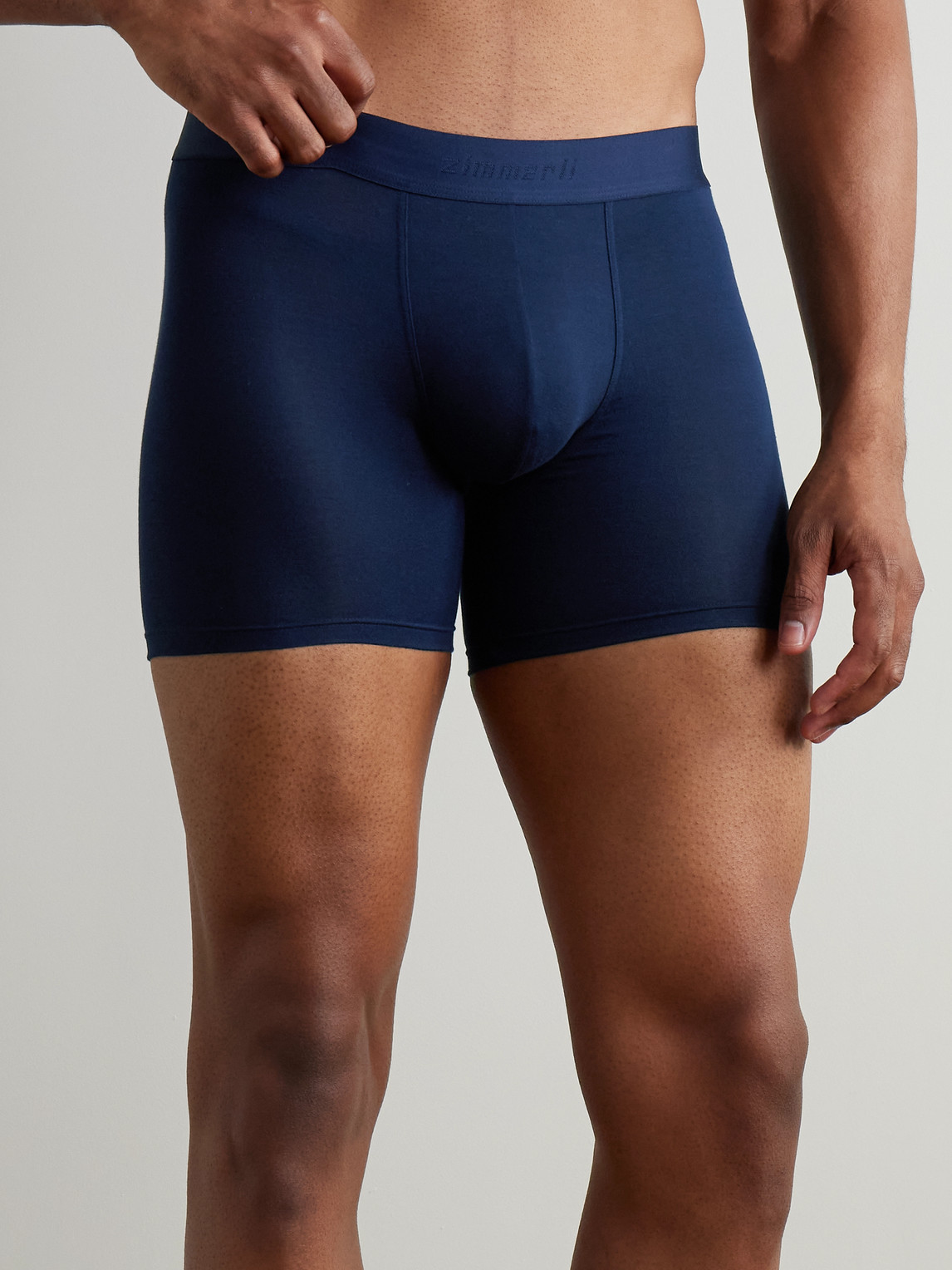 Zimmerli Pureness Stretch-micro Modal Boxer Briefs In Blue