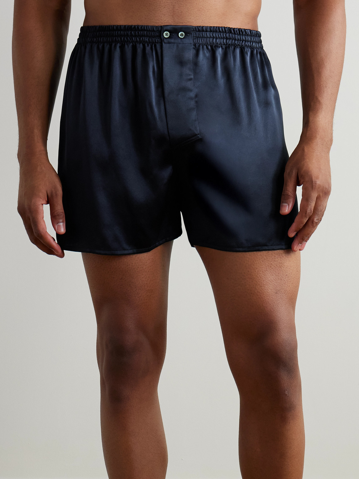 Zimmerli Silk-satin Boxer Shorts In Blue