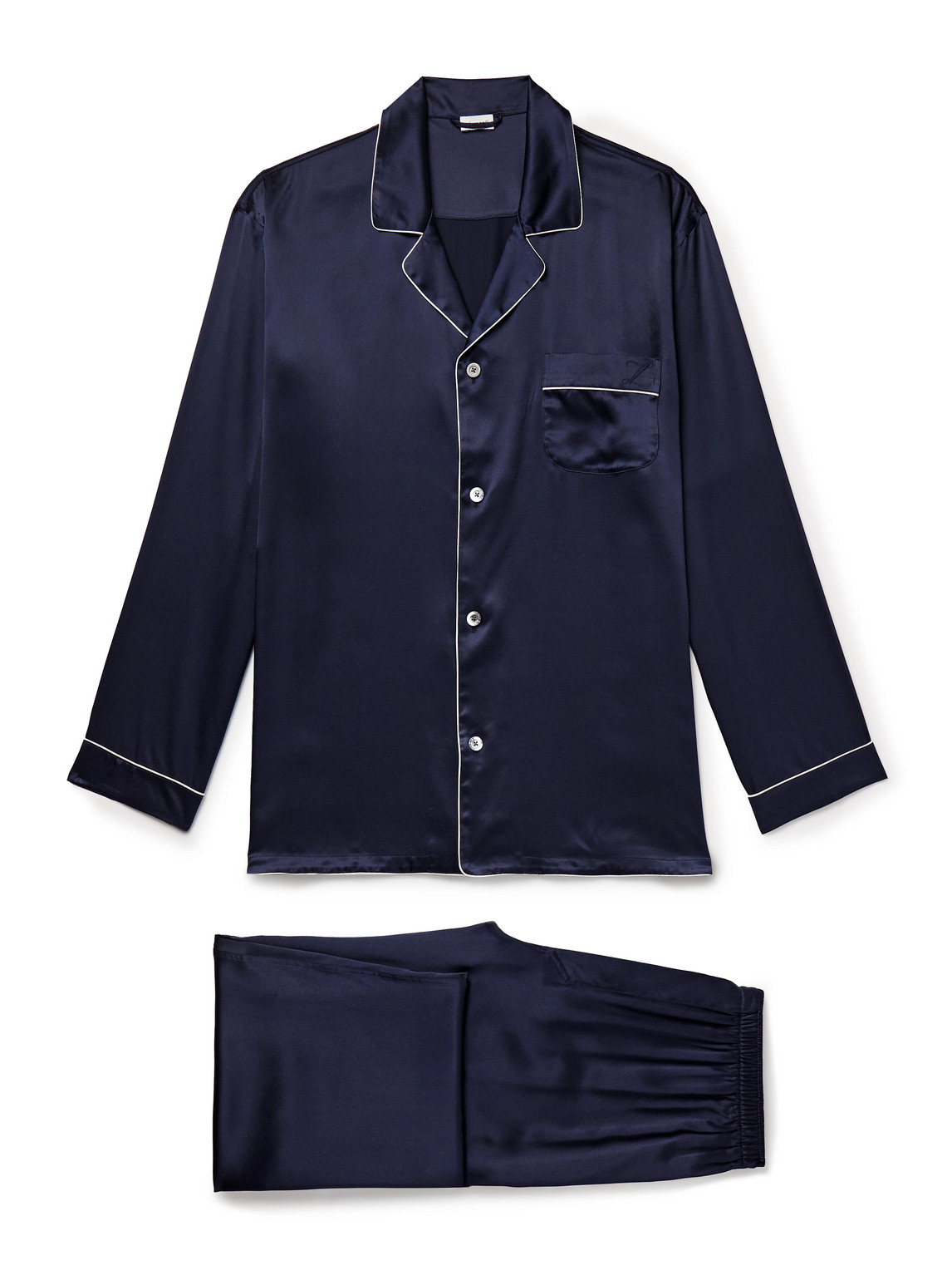 Zimmerli Silk-satin Pyjama Set In Blue