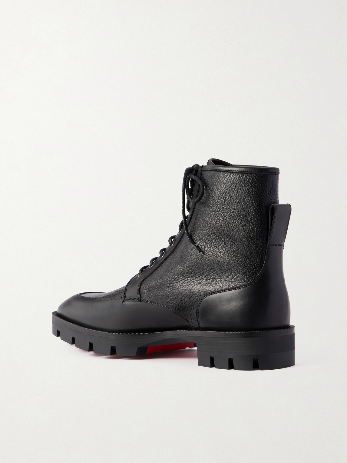  Christian Louboutin - Caracolo Lion Smooth And Full-grain Leather Lace-up Boots - Men - Black - Eu 45 