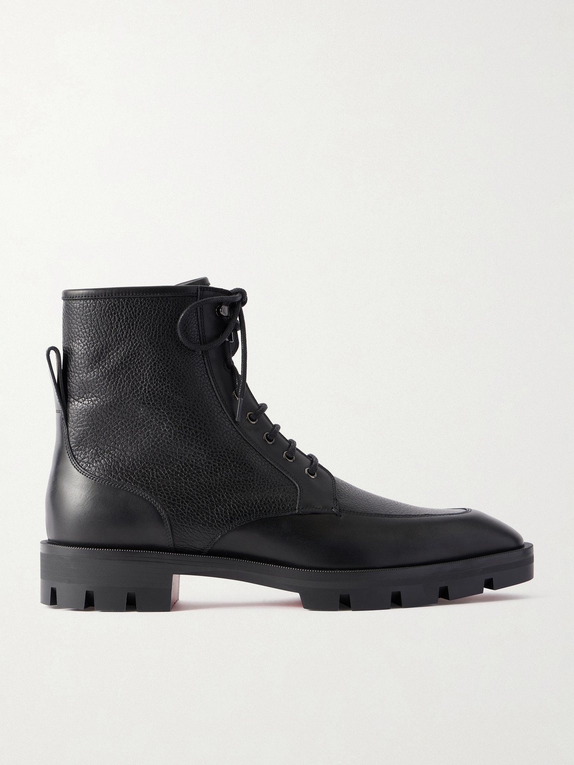 Christian Louboutin Caracolo Lion Smooth and Full-Grain Leather Lace-Up Boots - Men