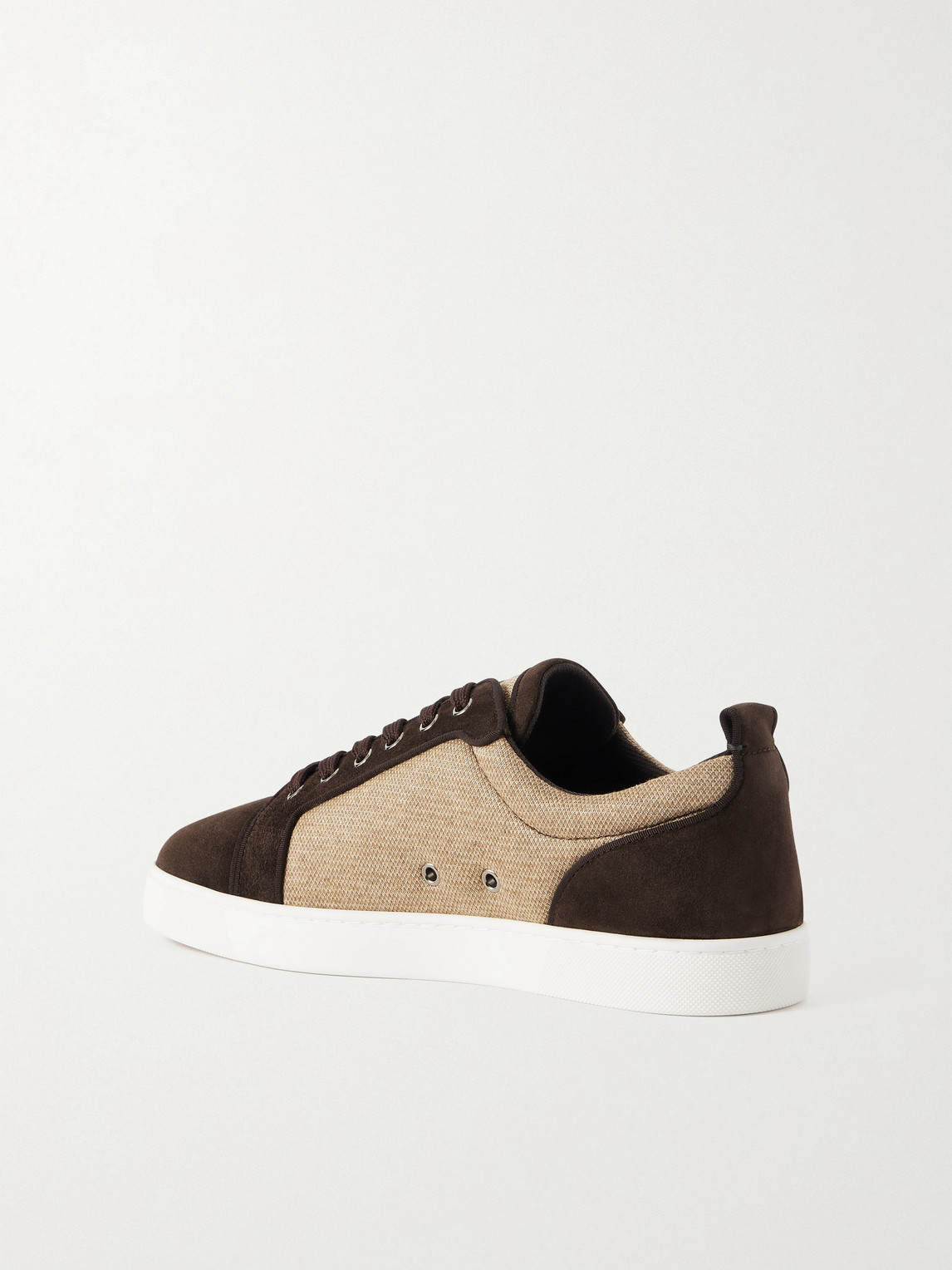  Christian Louboutin - Louis Junior Grosgrain-trimmed Suede And Canvas Sneakers - Men - Brown - Eu 40 