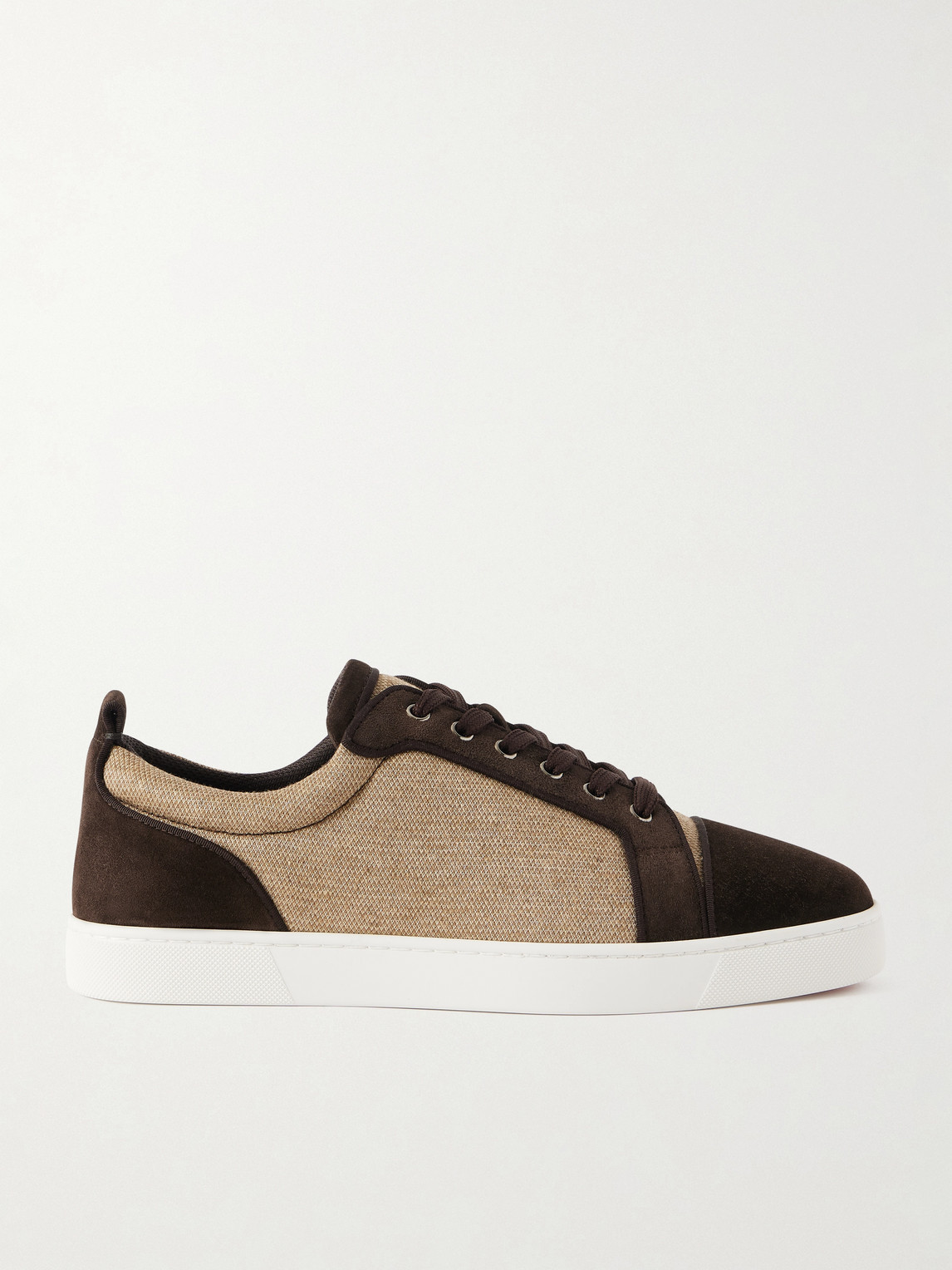 Christian Louboutin Louis Junior Grosgrain-Trimmed Suede and Canvas Sneakers EU 46