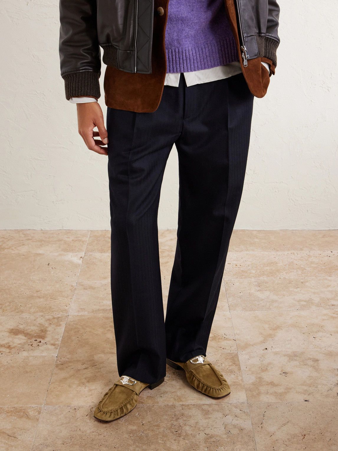 Mocallista Embellished Suede Penny Loafers