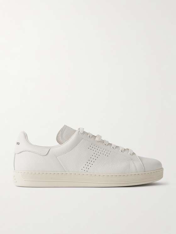 Tomford Warwick Perforated Full-Grain Leather Sneakers