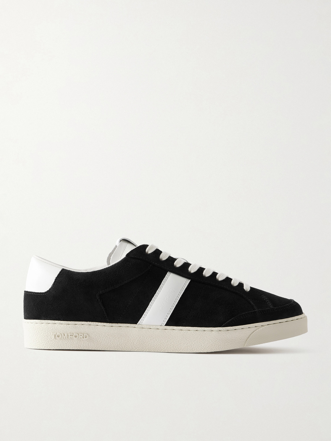 TOM FORD BLAKE LEATHER-TRIMMED SUEDE SNEAKERS