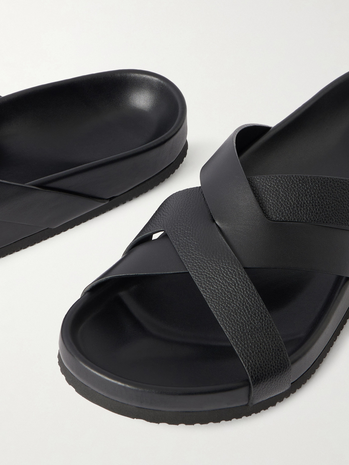Tom Ford Sandals Open Toe Cross Strap Textured Sole In Black
