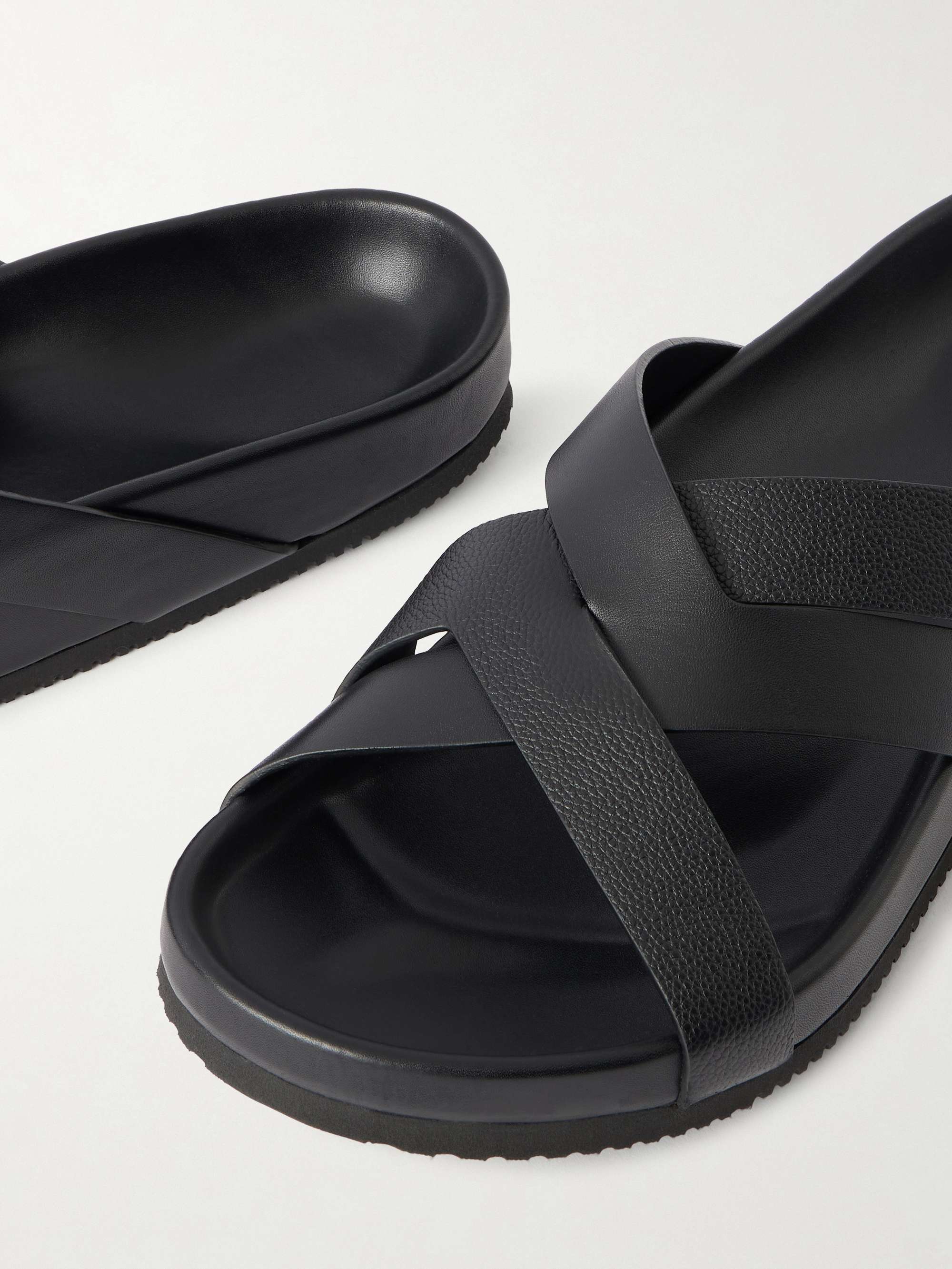 Men\'s TOM FORD Black Leather Rope Sole Sandals Size 8:8.5 Tom Ford - Tom Ford Flat shoes Black _cover Le Sole El main image 4