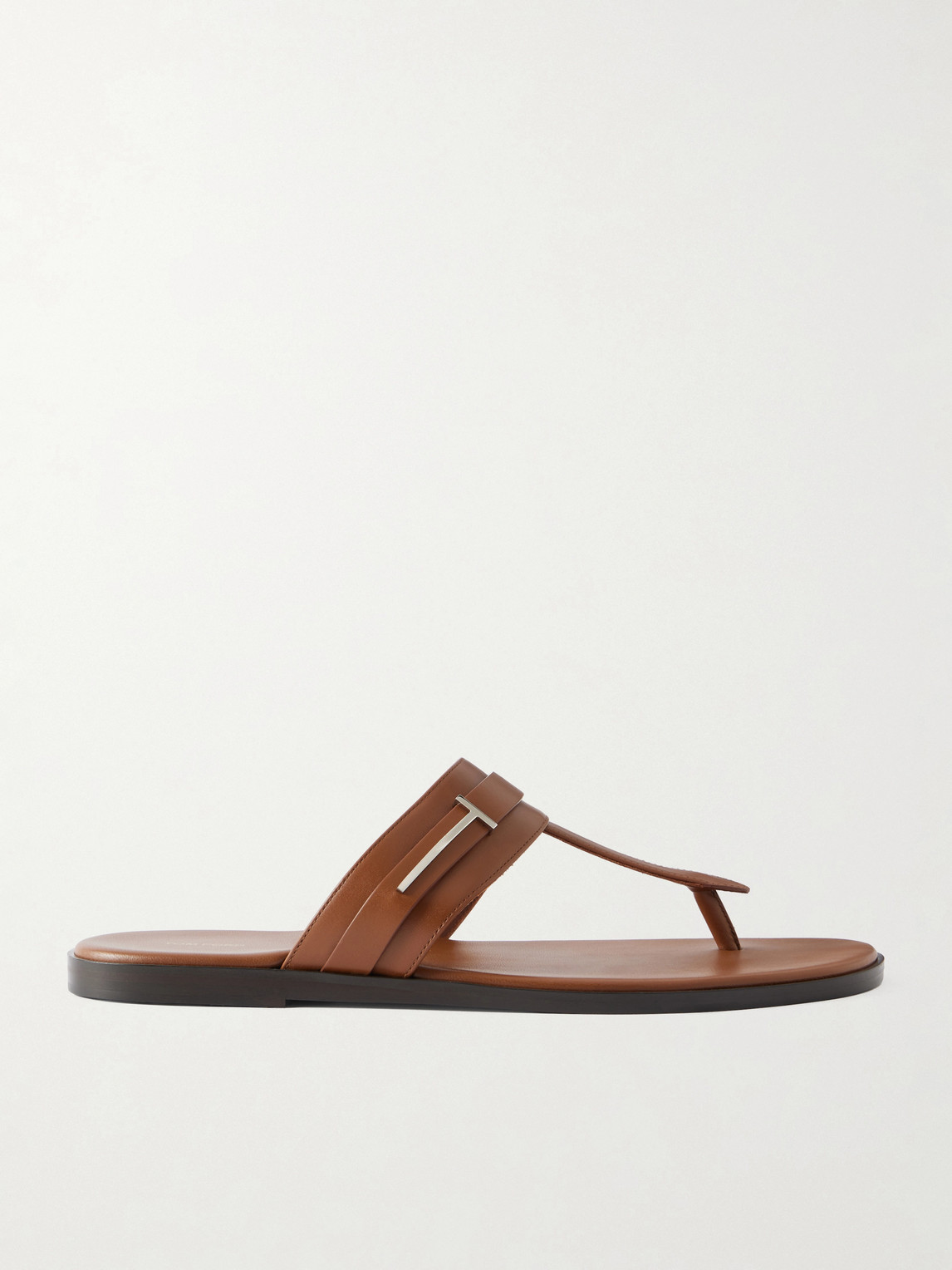 Tom Ford Brighton Leather Sandals In Brown