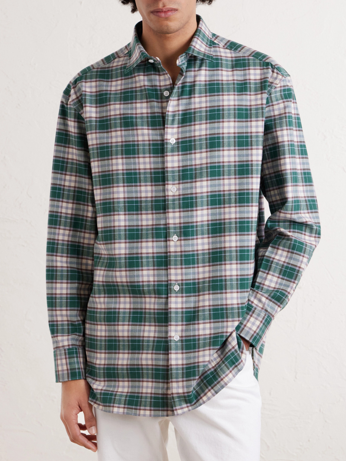 Cotton-Flannel Shirt Checked