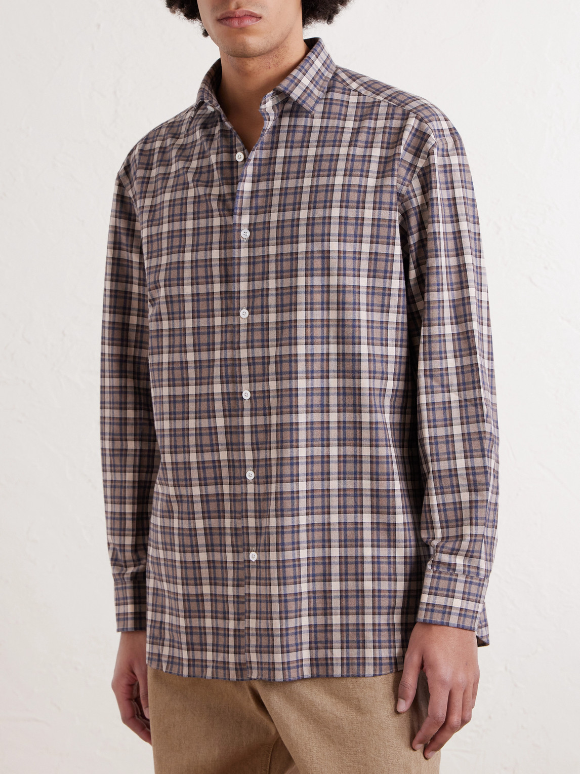 Cotton-Flannel Shirt Checked