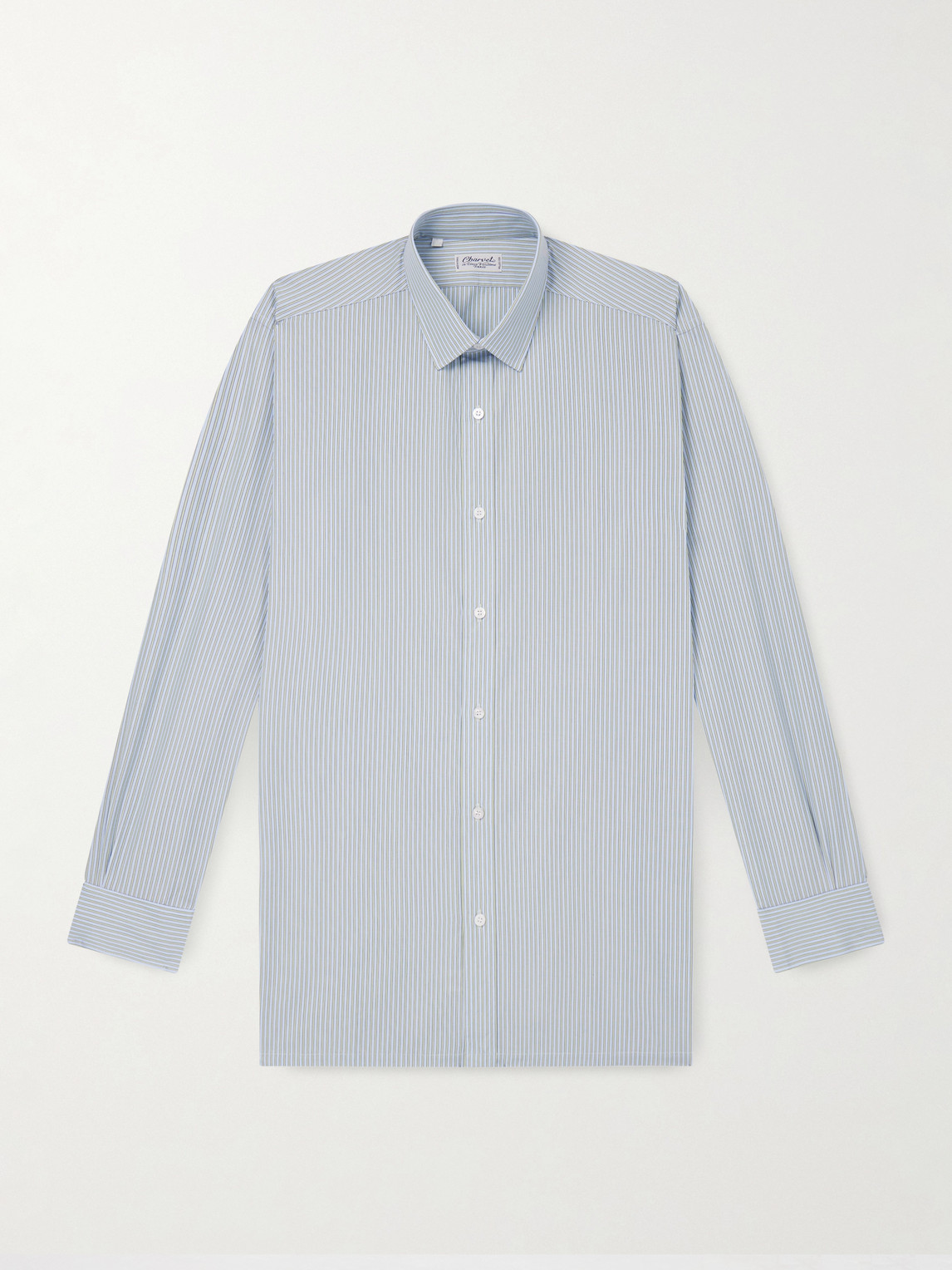 Charvet Striped Cotton-poplin Shirt In Blue