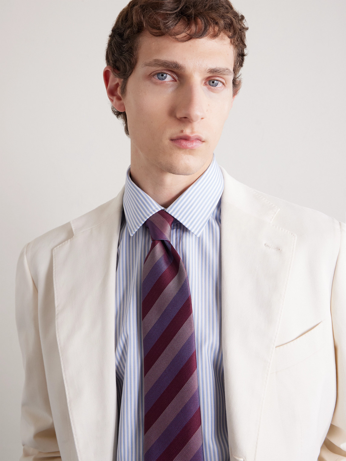 8.5cm Striped Silk Tie — 2