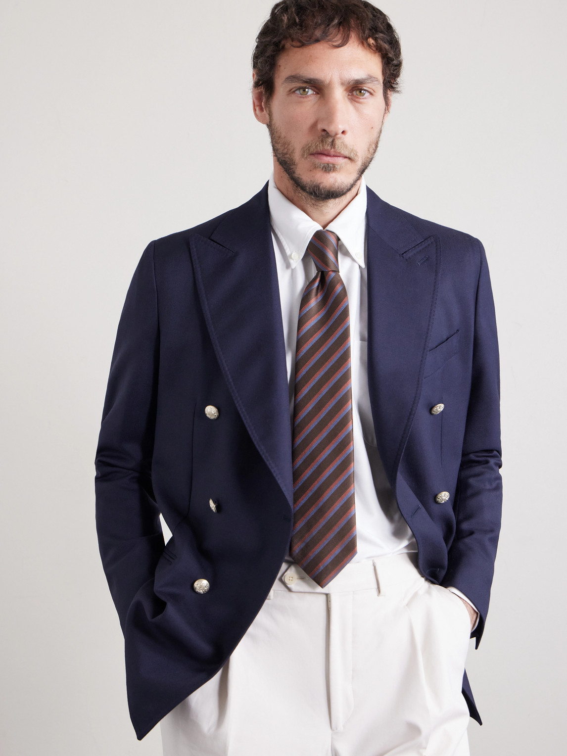 8.5cm Striped Silk-Jacquard Tie — 2