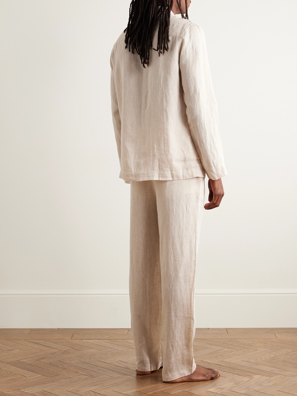  Derek Rose - Sicily 1 Linen Pyjama Set - Men - Neutrals - L 