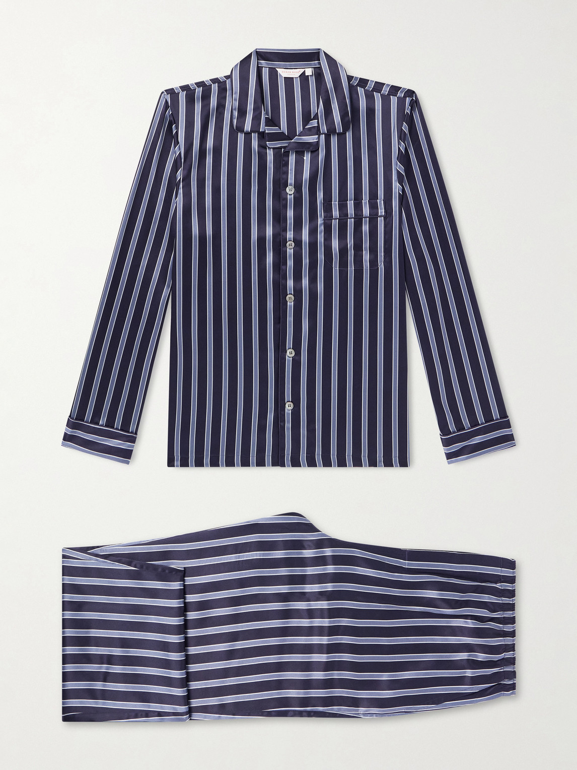 Derek Rose Brindisi Striped Silk-Satin Pyjama Set - Men