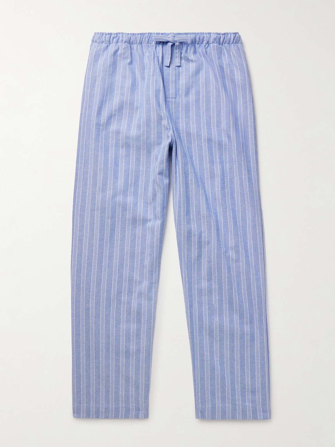 Derek Rose Arran 20 traight-Leg triped Herringbone Brushed-Cotton Pyjama Trousers - Men