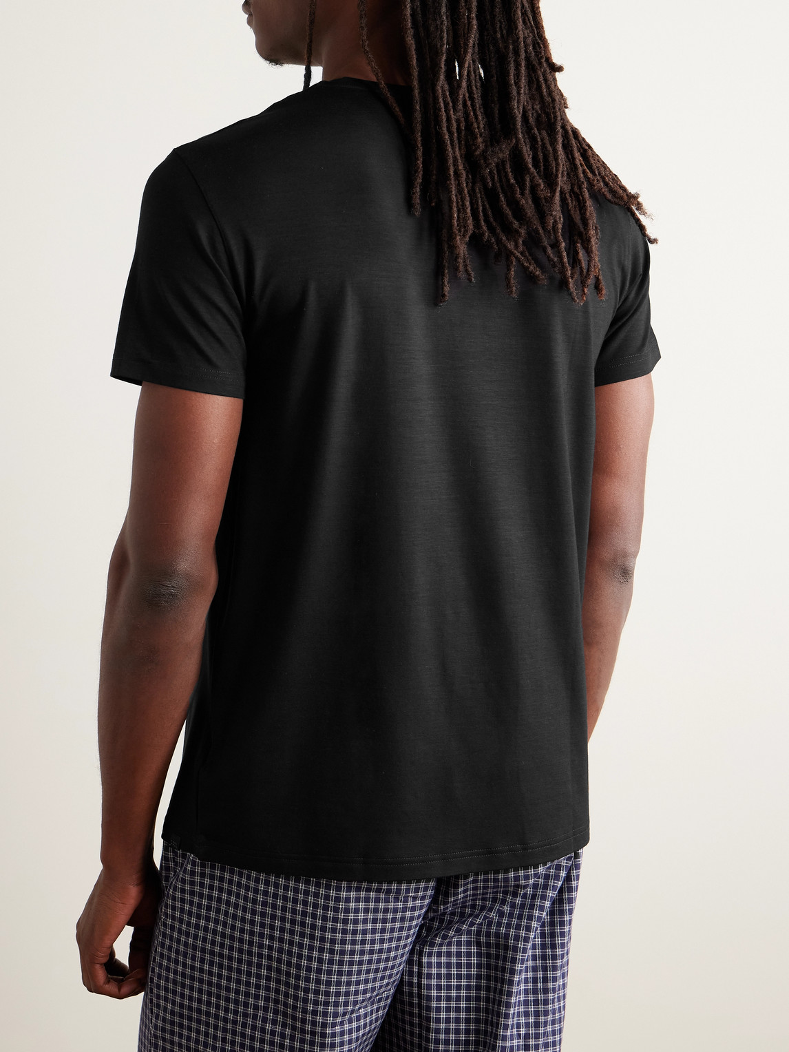 Derek Rose Basel Stretch Micro Modal-jersey T-shirt In Black