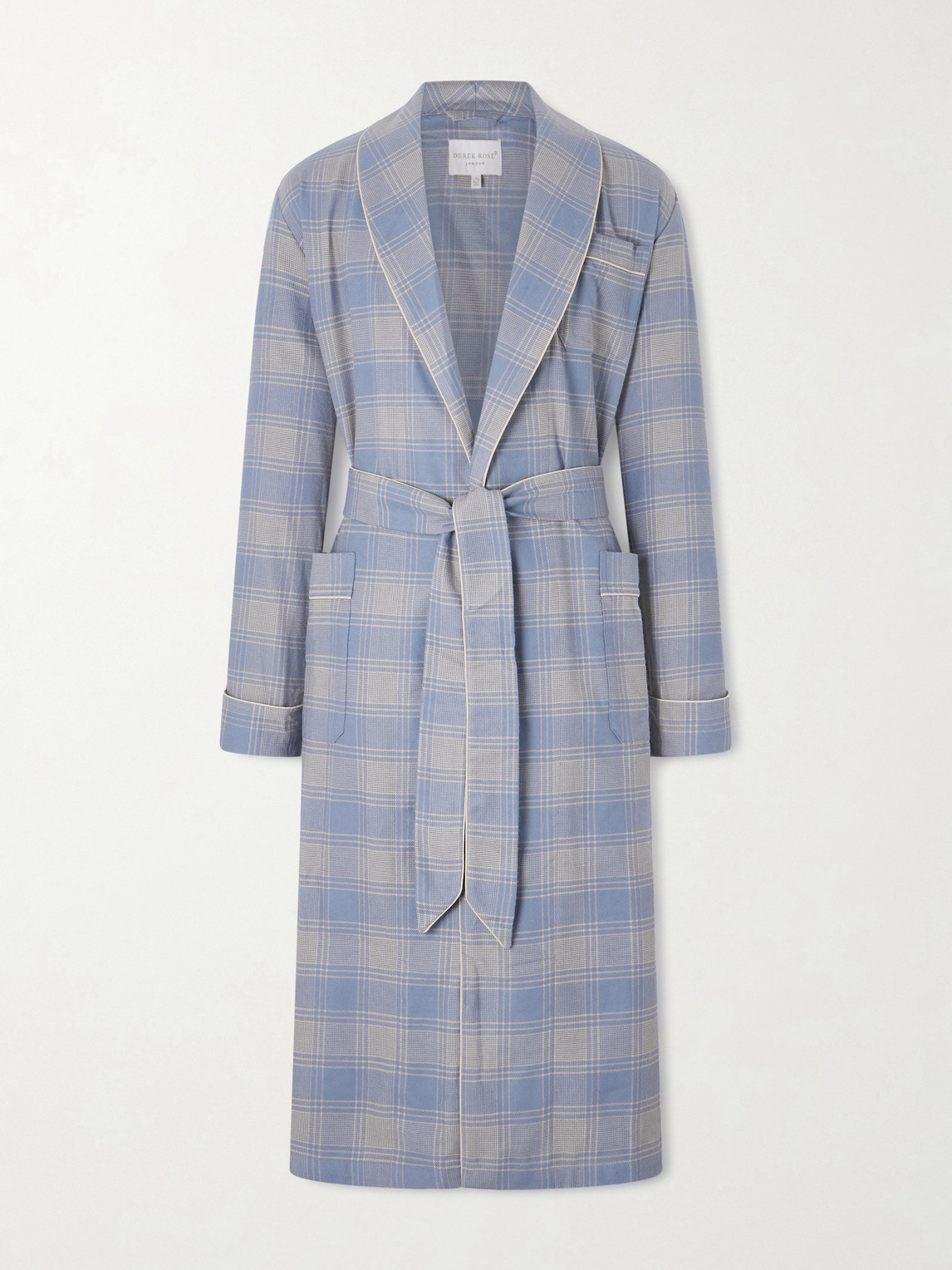 Derek Rose – Kelburn 52 Belted Checked Cotton Robe
