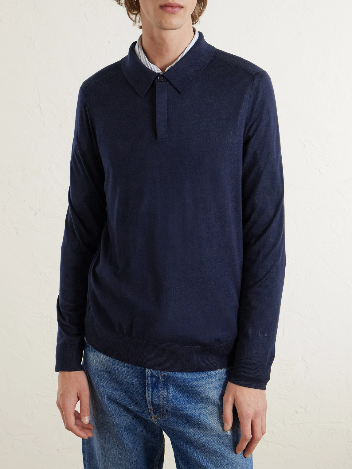  Paul Smith - Merino Wool Polo Shirt - Men - Blue - S 
