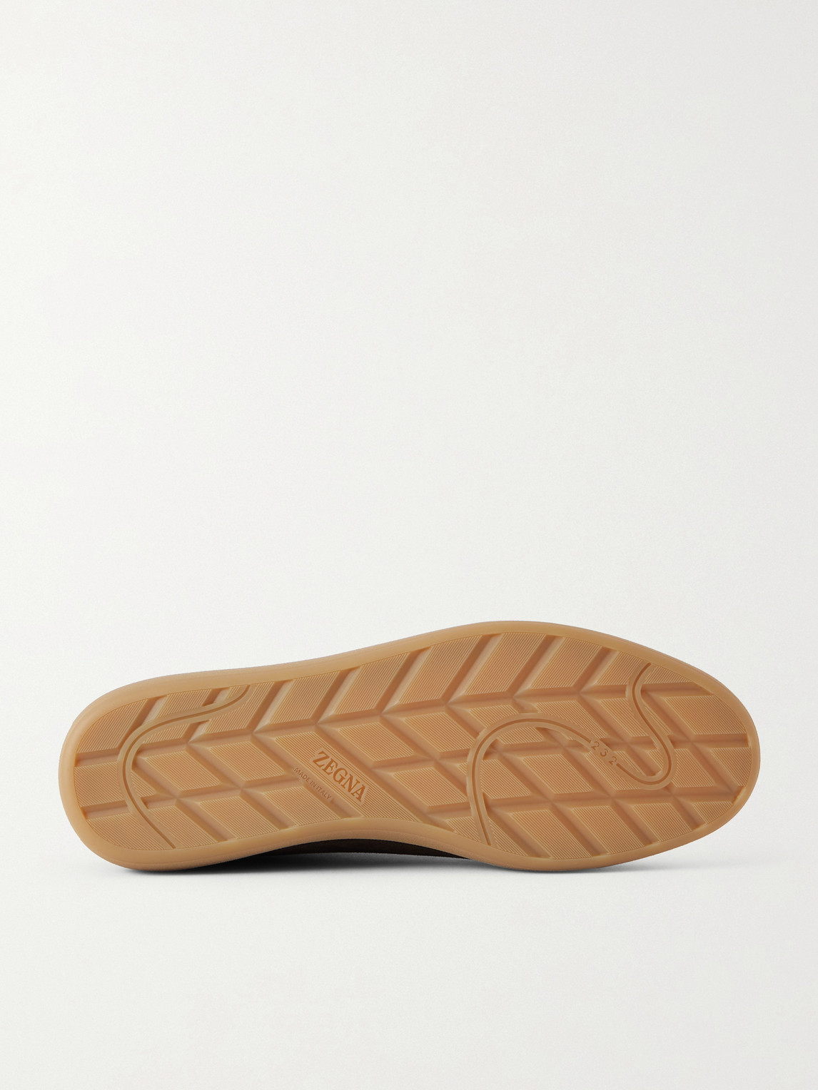 Zegna Suede Low Profile Sneakers Rubber Sole In Brown